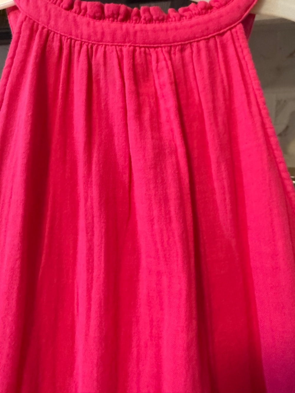 Time and Tru Hot Pink Gathered Waist Skater dress